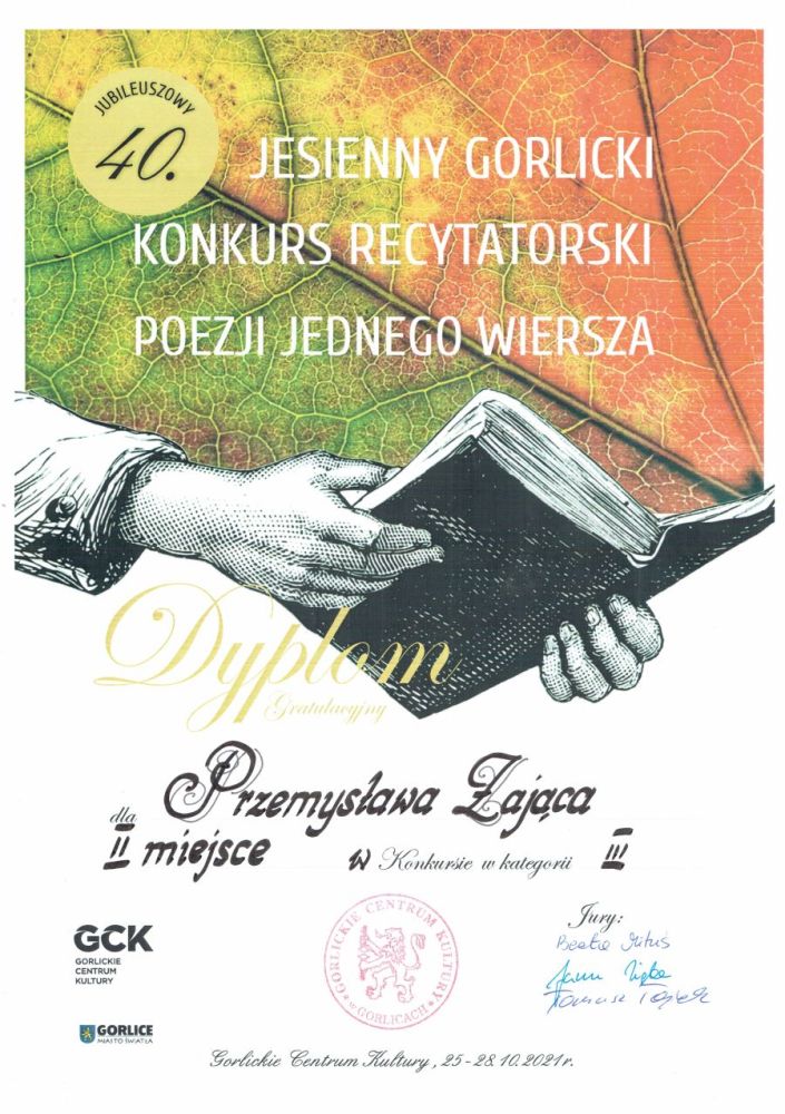 40. Jesienny Gorlicki Konkurs Recytatorski Poezji Jednego Wiersza