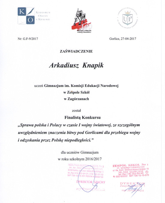 Finaliści konkursu historycznego